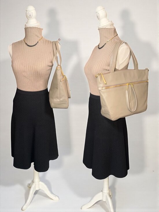 HOBO Handbags - HOBO Double Zip Satchel Taupe Matte Leather Brass Shoulder Bag Detachable Strap